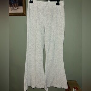 Aerie Light Gray Wide-Leg Pants- soft corduroy 
Size M